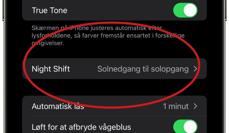 Slip for det blå lys fra din iPhone med “Night Shift” og sov&nbsp;bedre.