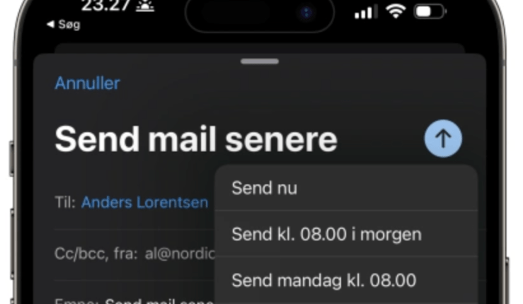 Vidste du at man kan planlægge hvornår en mail skal sendes på sin iPhone?&nbsp;📤